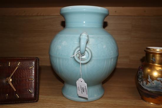 A Chinese claire de lune vase height 27cm